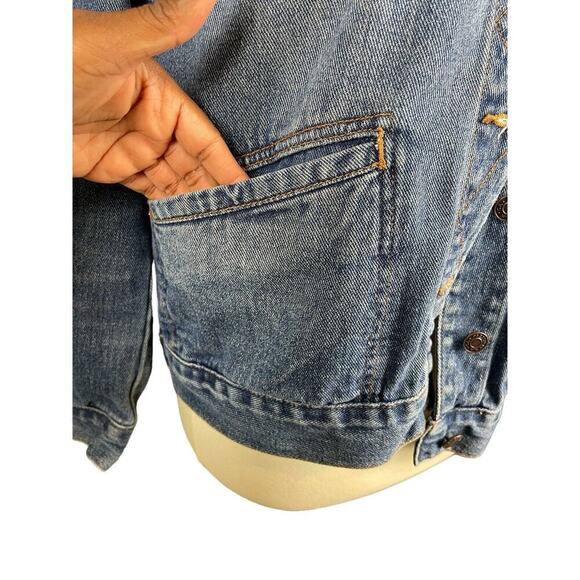 PACSUN Denim Jean Jacket Women Size Small Large Pockets 100% Cotton - Picture 6 of 11